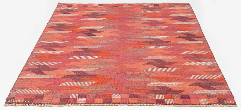 Barbro Nilsson, matta, "Rödarp", gobelängteknik, 223 x 154 cm, signerad AB MMF BN.