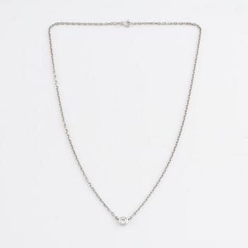 18K white gold and old cut diamond ca 0.40 ct.