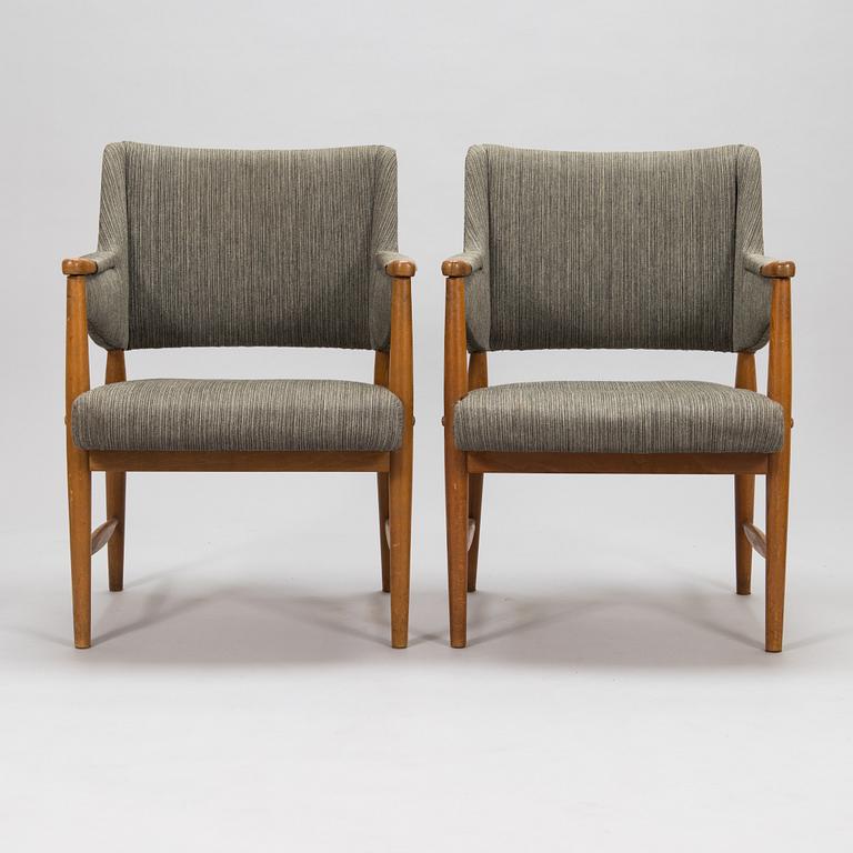 Olof Ottelin, four 1950's 'Othello' armchairs for Oy Stockmann Ab, Keravan puusepäntehdas. Finland.