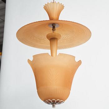 Edward Hald, a chandelier model "HD 55", Orrefors, ca 1928.