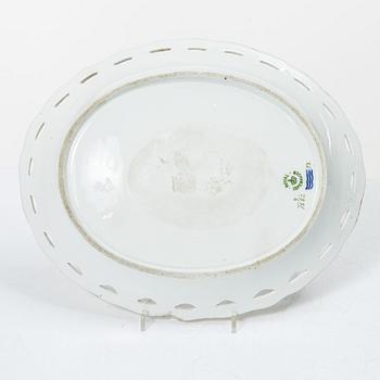 Royal Copenhagen, a lattice bowl and stand, 'Saxon Flower', Denmark, 1889-1922.