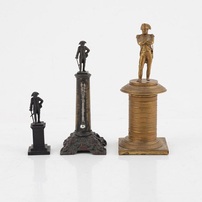 A set of three figurines depicting Napoleon and Frederick the Great , 19th century.