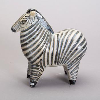 FIGURIN, Lisa Larson, Zebra ur serien "Stora Zoo", stengods, Gustavsberg, 1900-talets mitt/andra hälft.