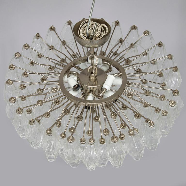 Carlo Scarpa, A1960s 'Polyhedra' chandelier for Venini Murano Italy.
