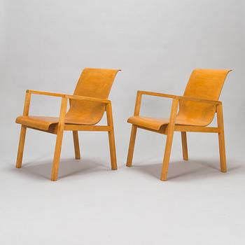 Alvar Aalto, a pair of 1940/1950's '51' armchairs for O.Y. Huonekalu- ja Rakennustyötehdas A.B.