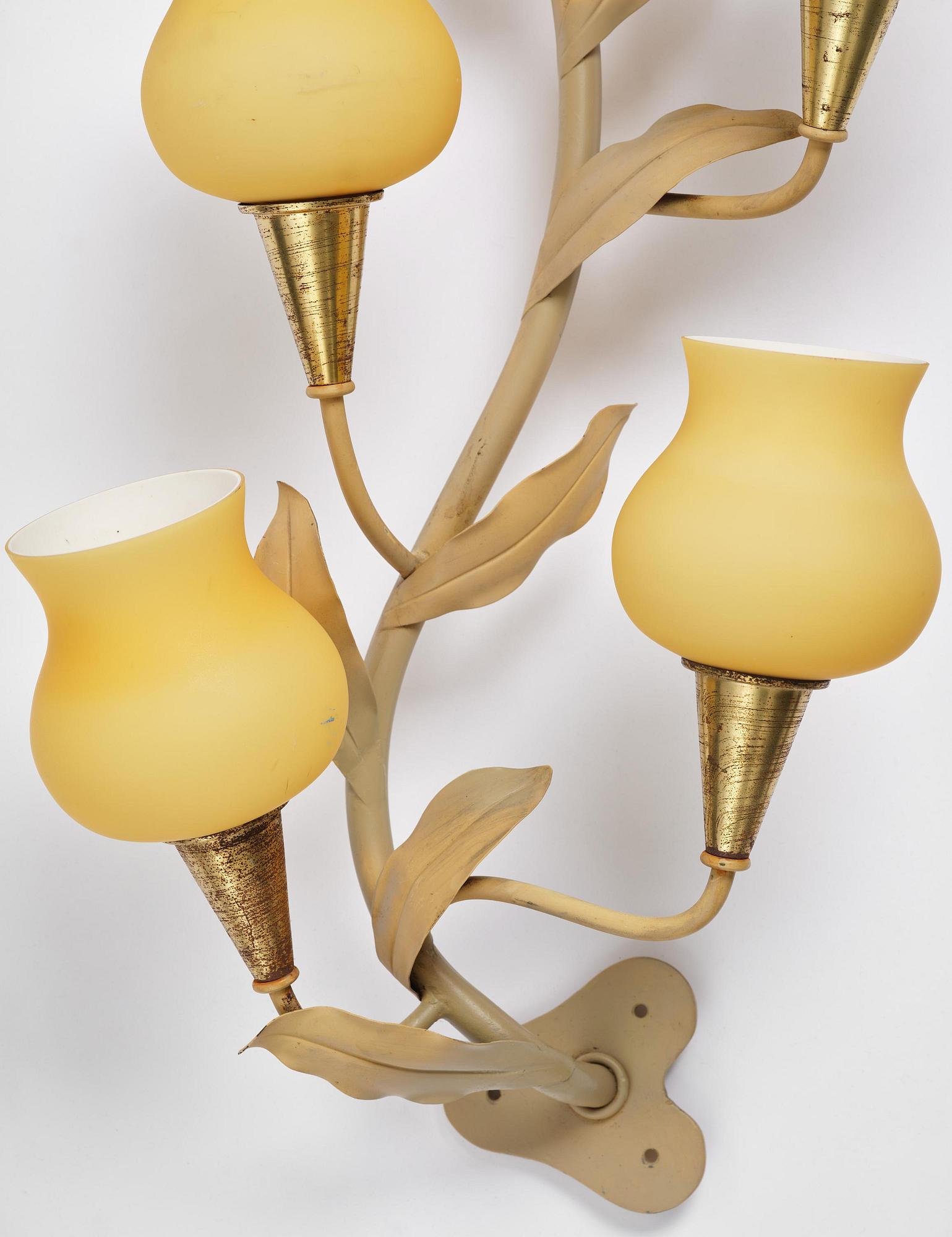 Scandinavian Modern, an imposing wall lamp, 1940s.