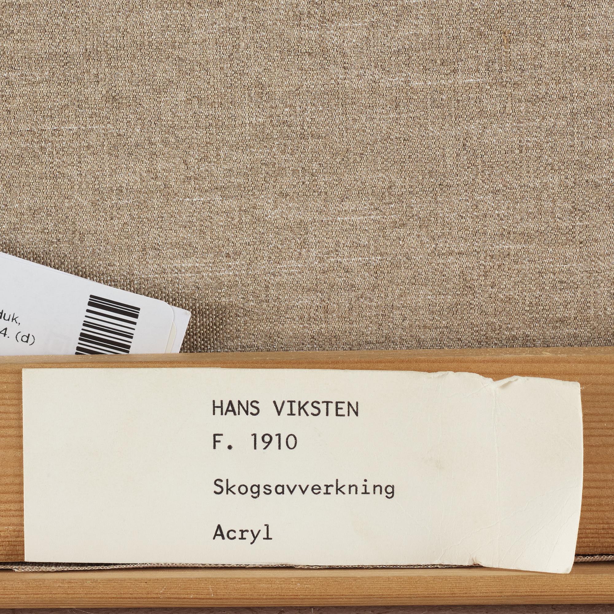 Hans Viksten, acrylic on canvas, signed and dated -74.