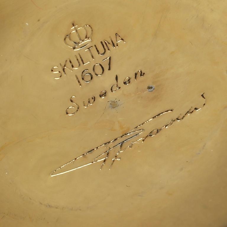 SUPKOPPAR, 8 st, mässing, Pierre Forsell, Skultuna Bruk, 1900-talets andra hälft.