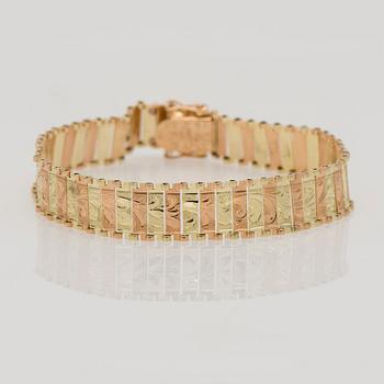 ARMBAND, 14K gult och rött guld. Finska stämplar Åbo 1960-tal. Vikt 16 g.