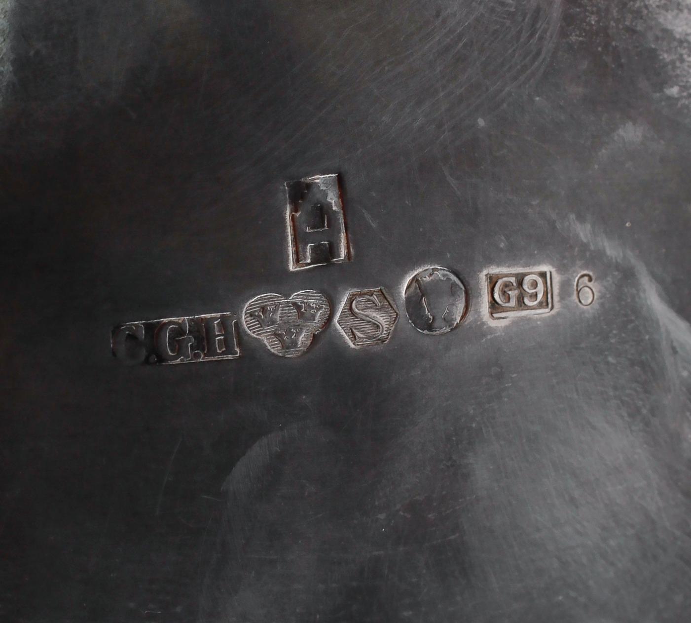 KAFFESERVIS, 3 delar, silver, CG Hallberg, Stockholm 1955-57. Vikt ca 842 gram.
