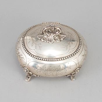 A Russian 19th century parcel-gilt silver sugar-casket.