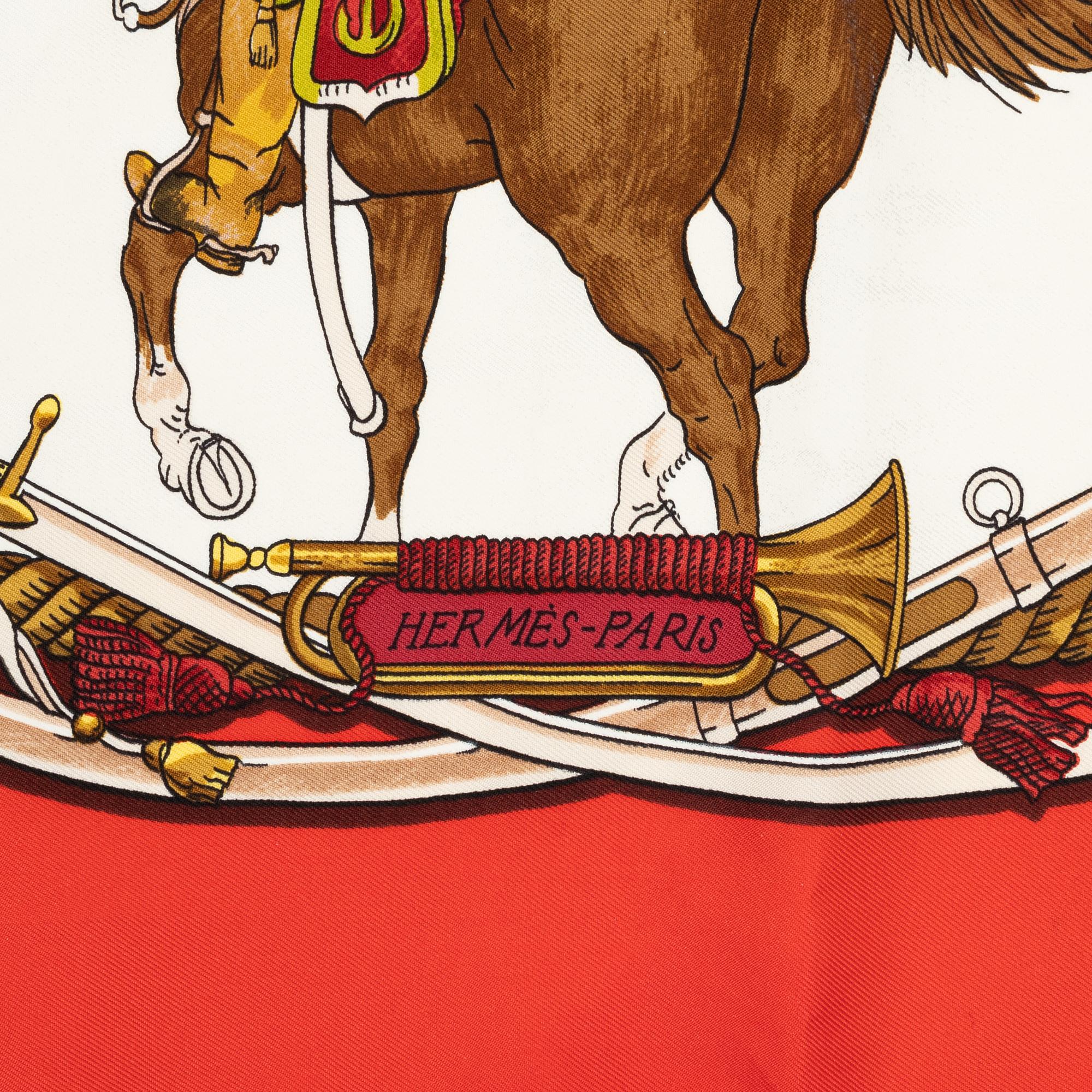 Hermès, a silk scarf, 'Marine et Cavalerie'.