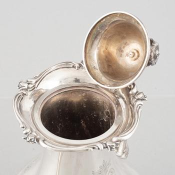 Kaffekanna, silver, GAB, Stockholm, 1886.