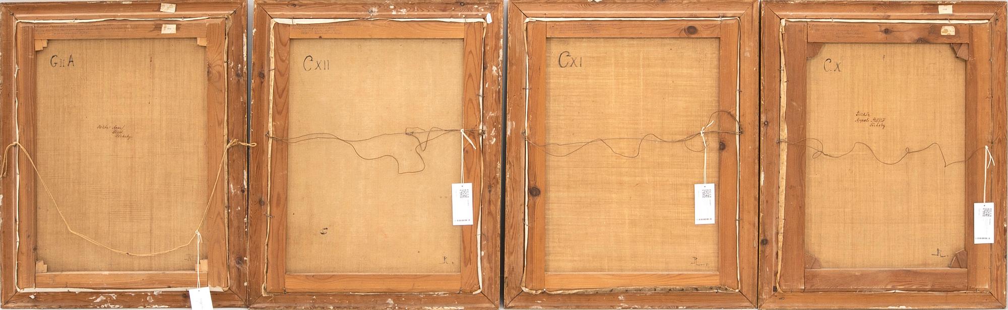 Okänd konstnär 1800/1900-tal , Kungaporträtt 4 st.