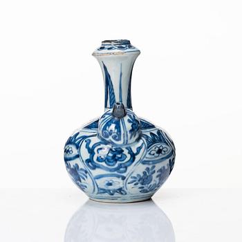 A blue and white kendi, Ming dynasty, Wanli (1572-1620).