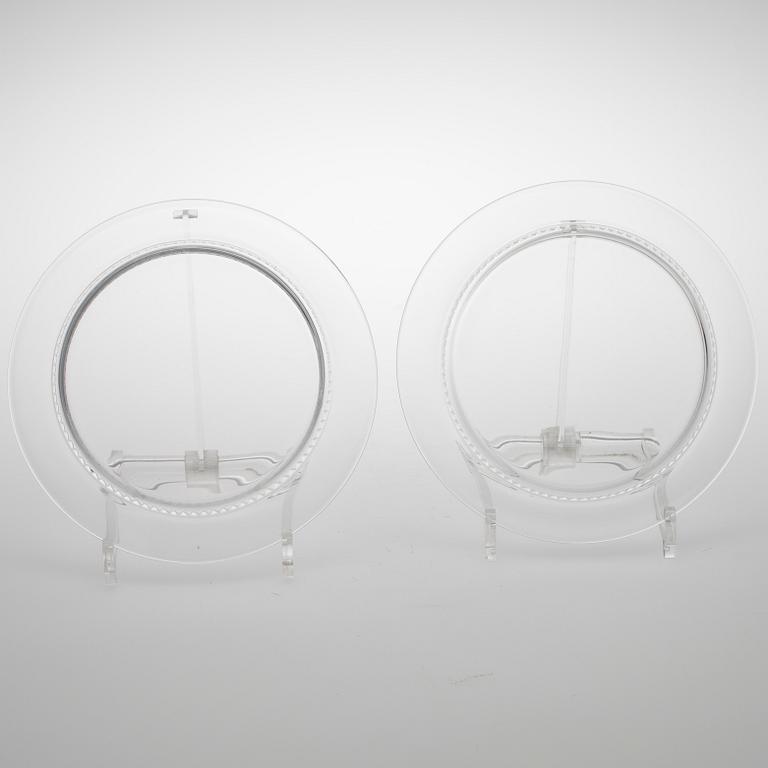 SERVISDELAR, 10 st, "Bourgueil" kristall, etikettmärkta Lalique, Paris, 1900-talets slut.