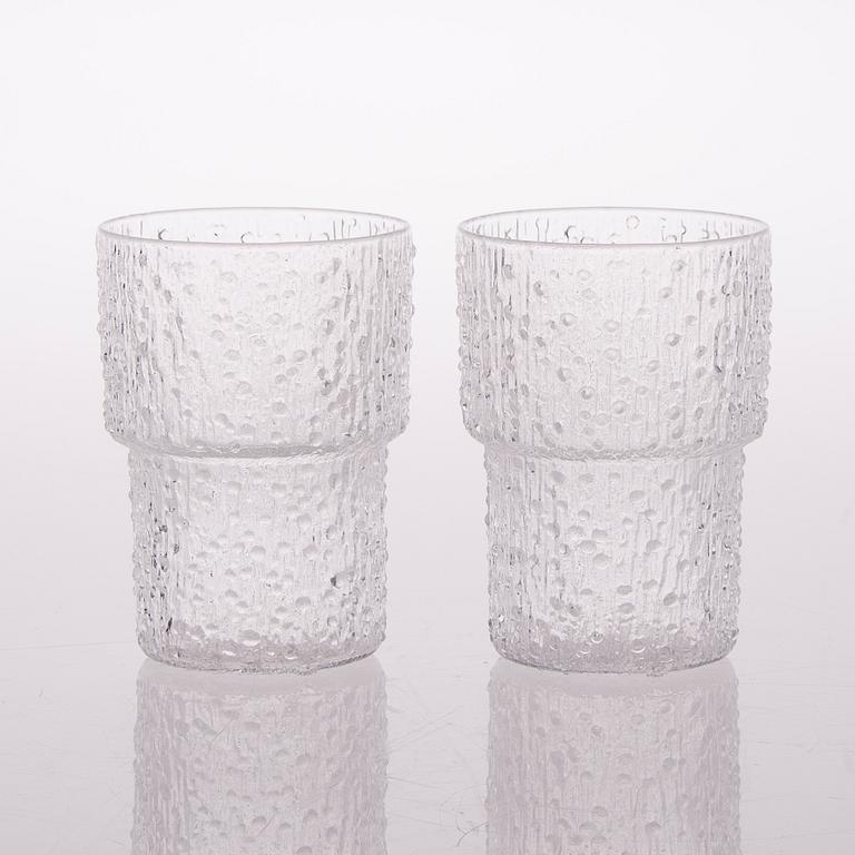 TAPIO WIRKKALA, GLASSERVISDELAR, 20 delar, "Paadar", Iittala, 1970-tal.