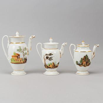 A French part coffee and tea service, empire, early 19th century (18 pieces).