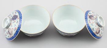 SKÅLAR MED LOCK, porslin, Kina, sannolikt 1900-tal.