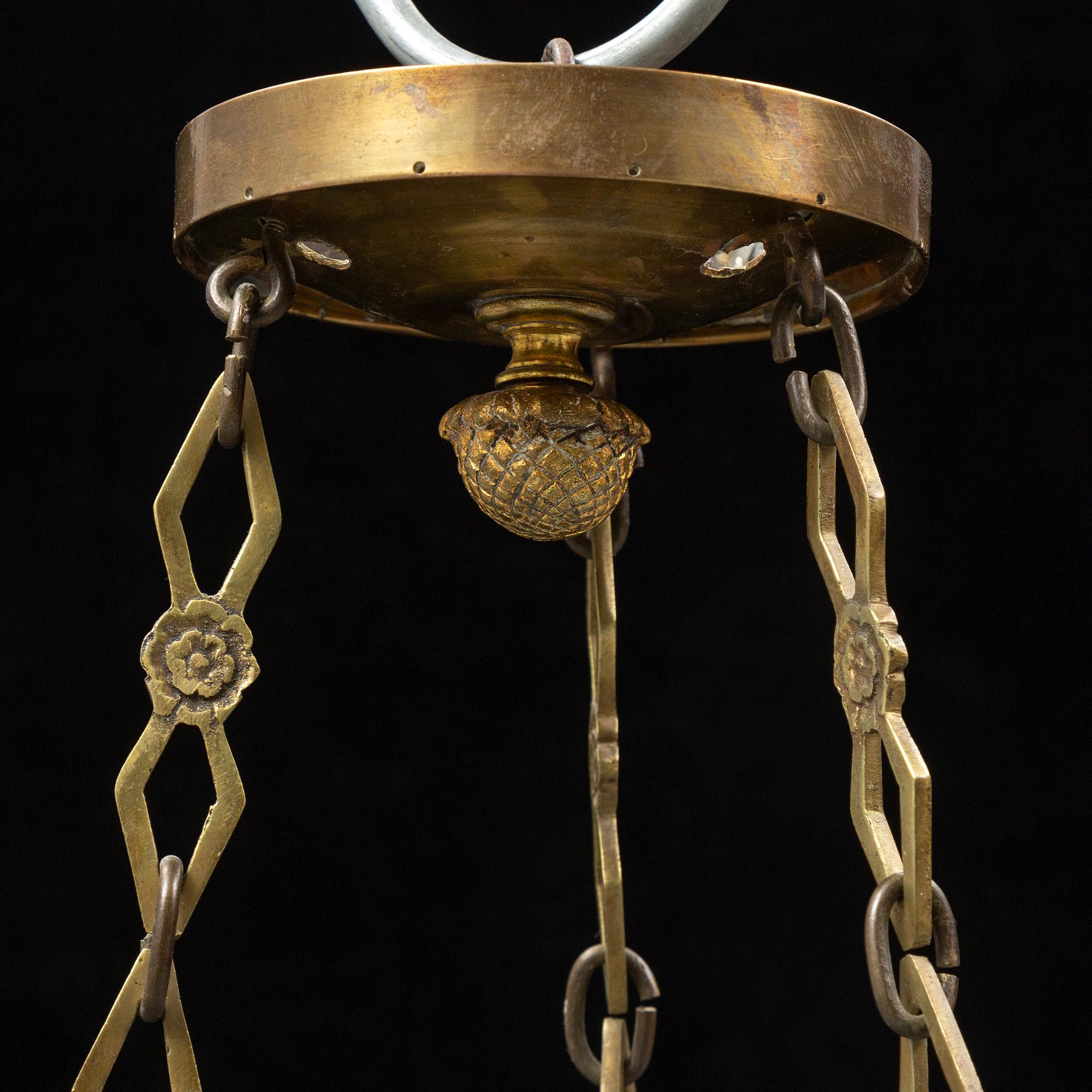 A composite 19/20th Century canlde pendant.