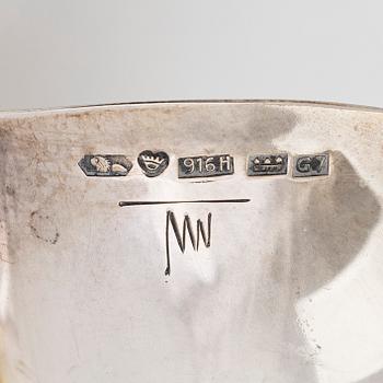 Tapio Wirkkala, a leaf shaped silver bowl, model TW 4, Kultakeskus, Hämeenlinna 1960.