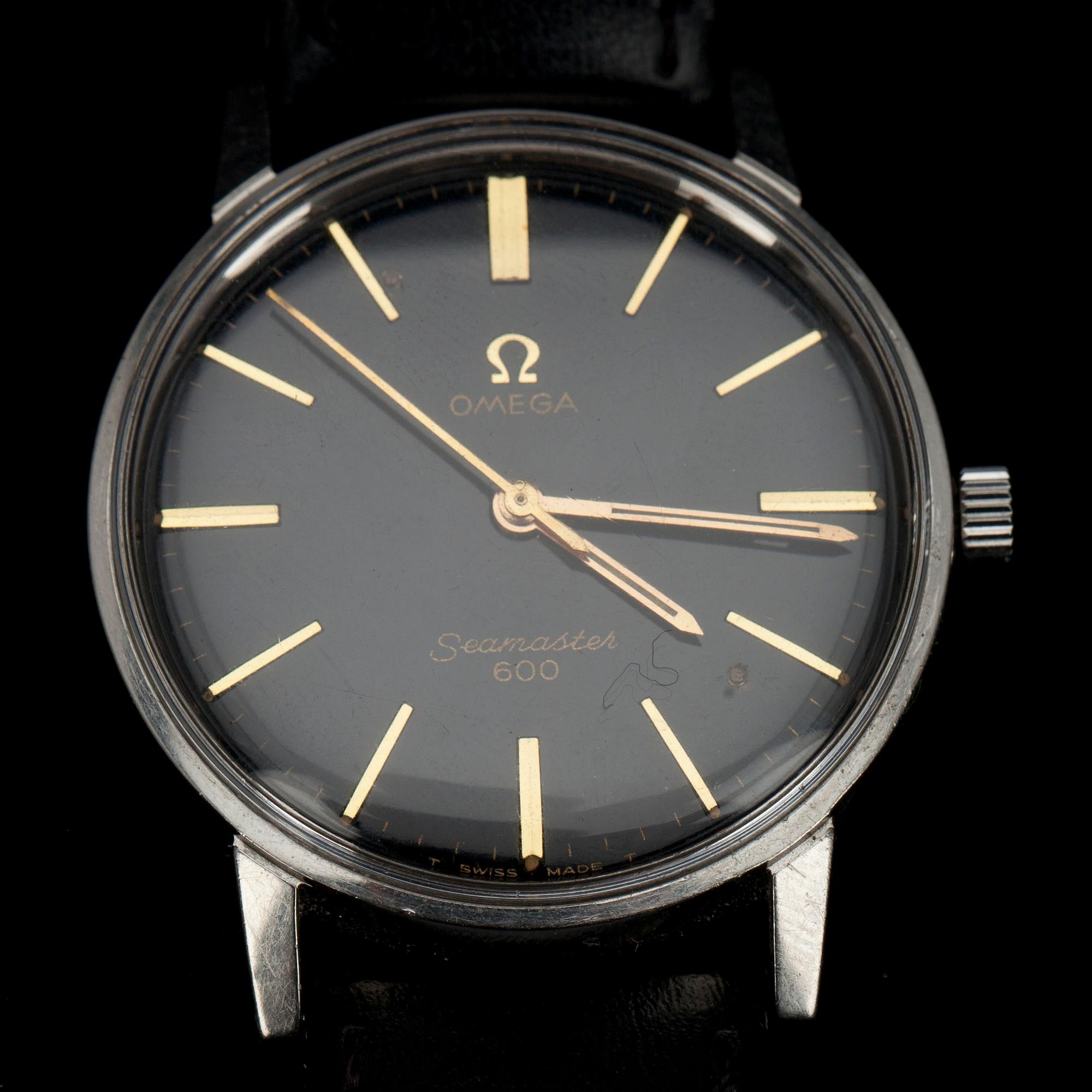 ARMBANDSUR, herr, Omega Seamaster, stål med svart urtavla.