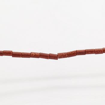 Ole Lynggaard, Three pearl collier without lock, hematite, rock crystal and goldstone. Denmark.