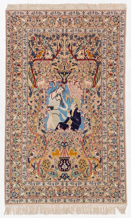 A semi-antique pictoral Isfahan rug, c 169 x 105 cm.