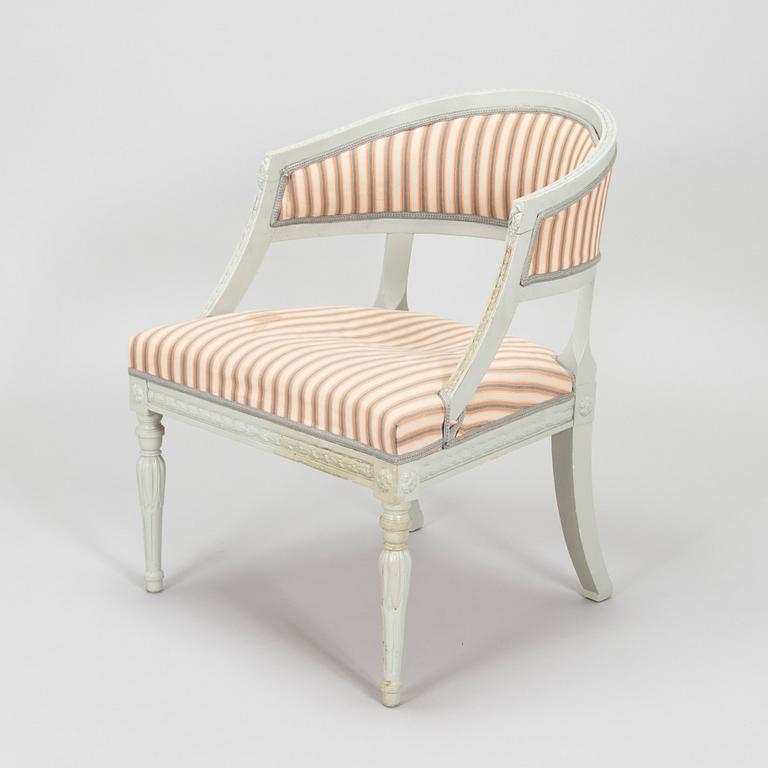 A late Gustavian style armchair, early 20th Century.