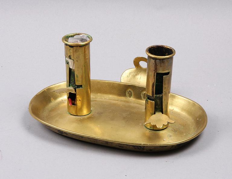 LJUSSTAKE, mässing, 1800-tal.