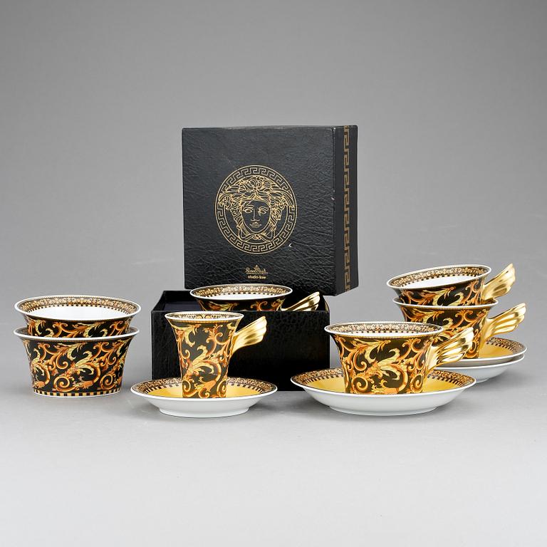 SERVIS DELAR, 7 st, porslin, "Barocco" Ikarus, Paul Wunderlick, Studio Linie, Versace för Rosenthal.