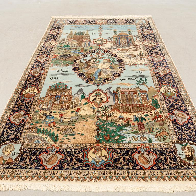 Tabriz carpet semi-antique, approx. 283x170 cm.