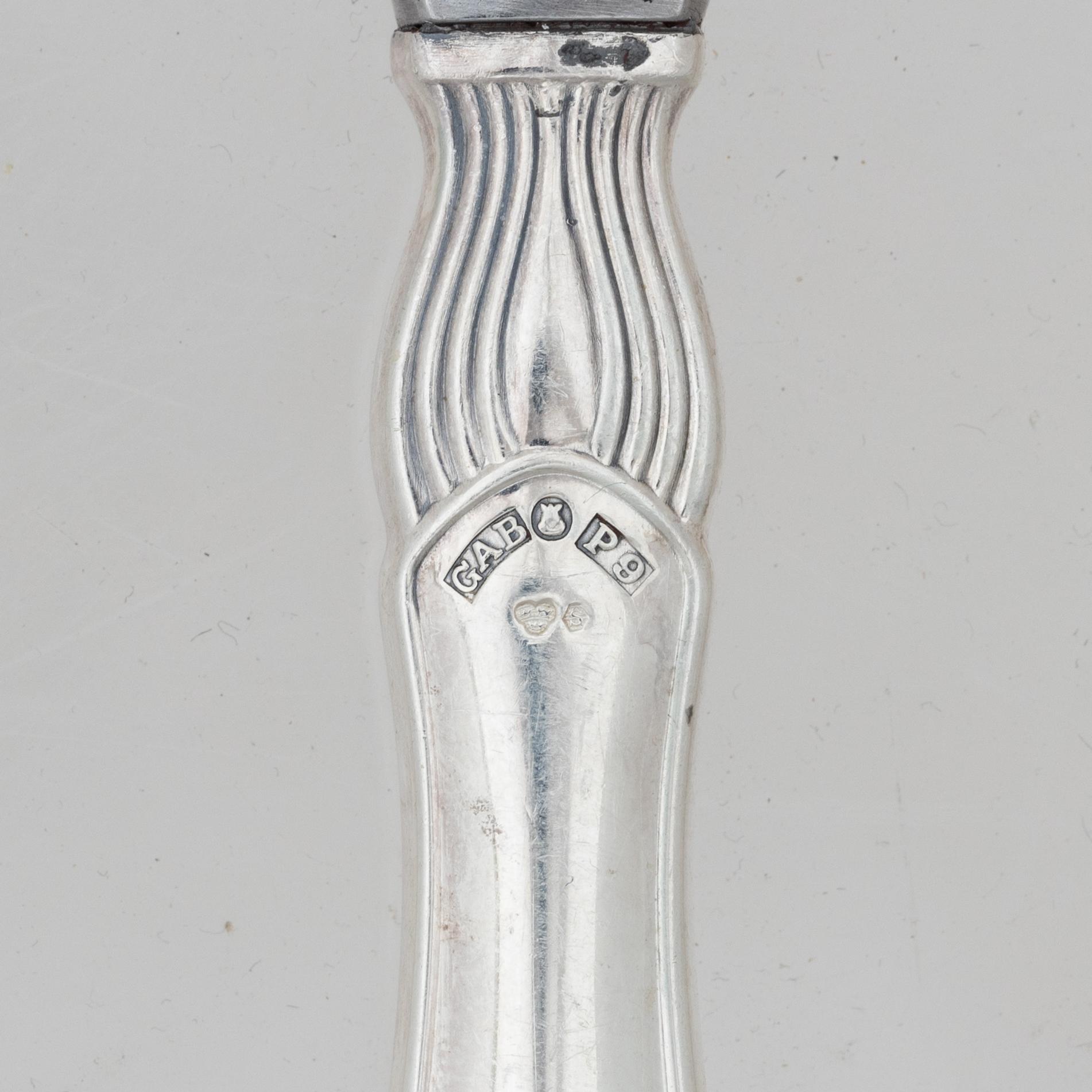 Guldsmedsaktiebolaget (GAB), GAB, cutlery set silver, in case, model 'Vängåva', Stockholm 1964-66 (87 pieces).