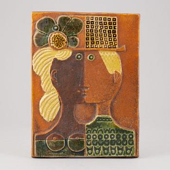 Stig Lindberg, a stoneware relief, Gustavsberg, 1968.