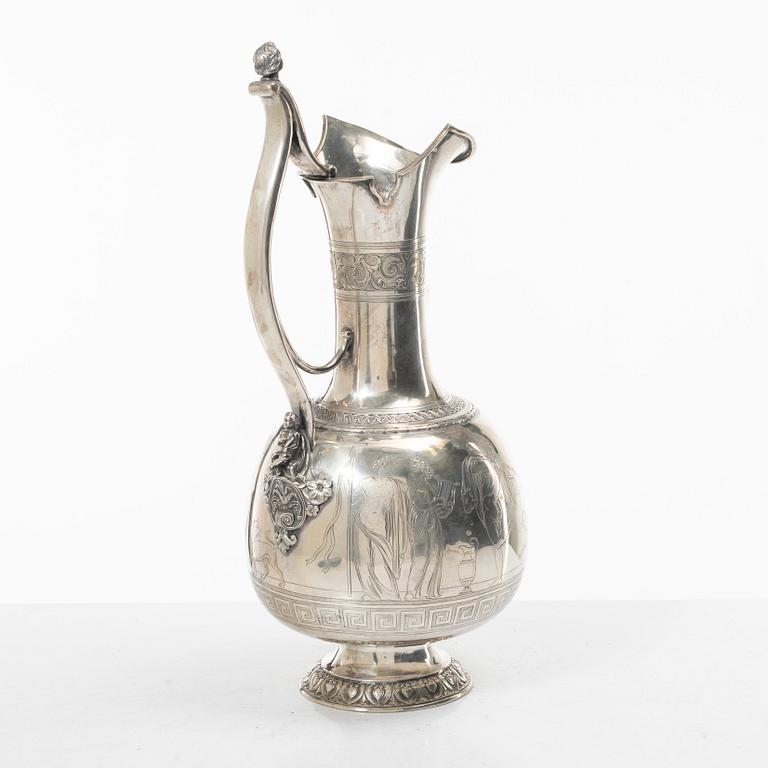 Emil Ferdinand Dahl, vinkanna, silver, Köpenhamn, Danmark, 1865.
