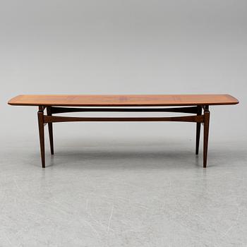 A 1950s teak coffee table by Eric Johansson, Abrahamssons Möbelfabrik AB (ABRA), Sweden.