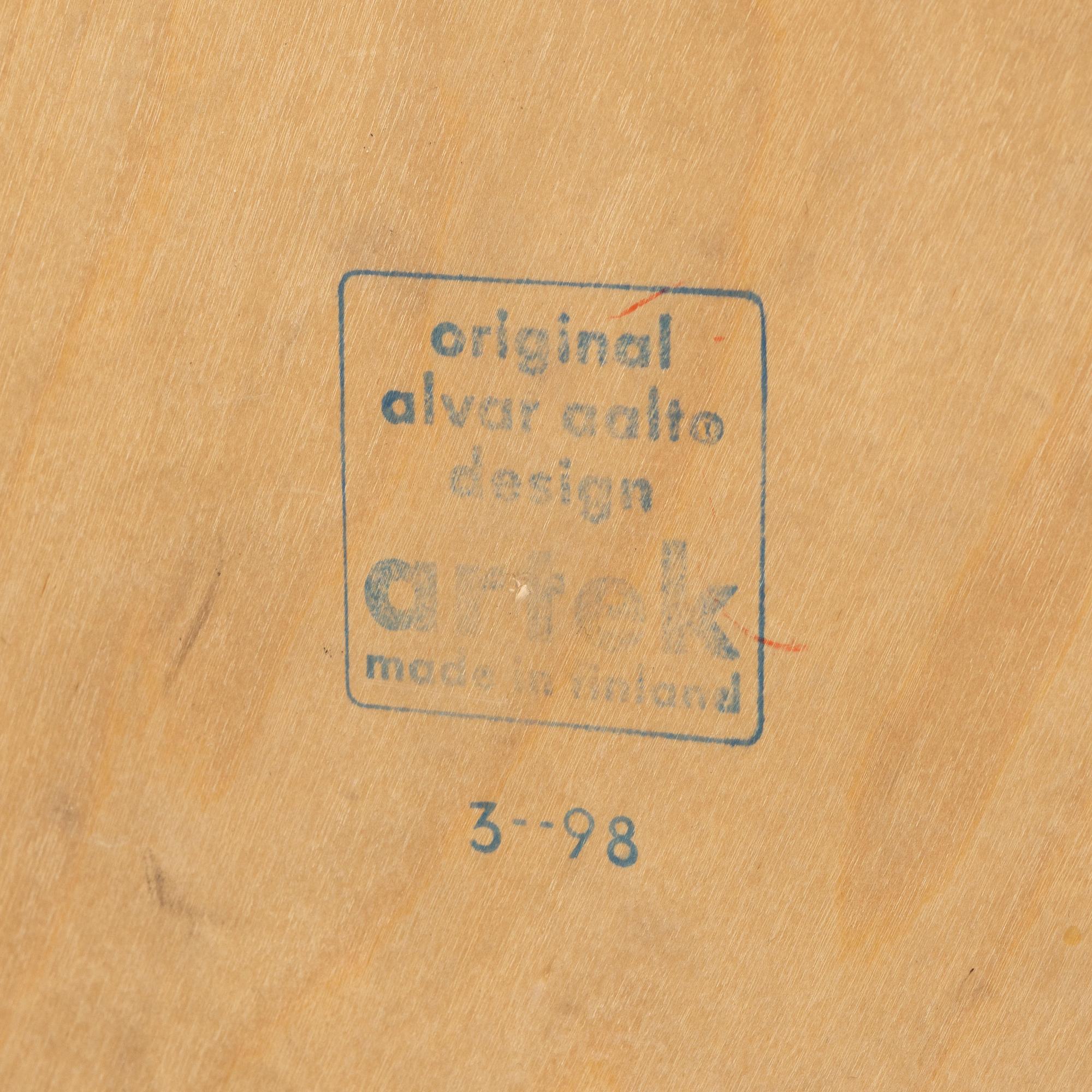 Alvar Aalto, a model 90D coffee table from Artek, Finland.