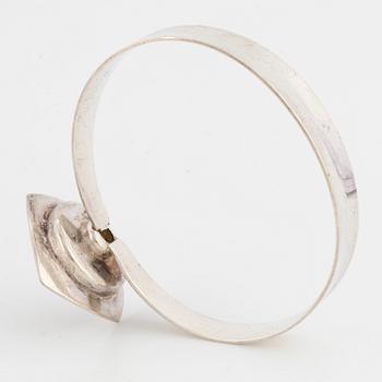 ALTON, Bangle, silver with synthetic white spinel. Falköping 1972.