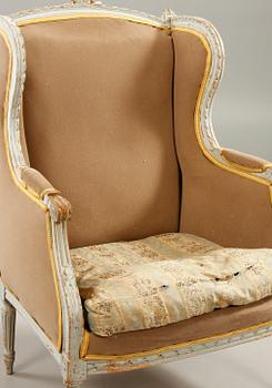 SALONGSMÖBLEMANG, 3 delar, Louis XVI-stil, 1900-talets första hälft.