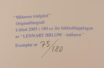 BOK, "Lennart Jirlow - Målaren", med färglitografi, sign o numr 75/180.