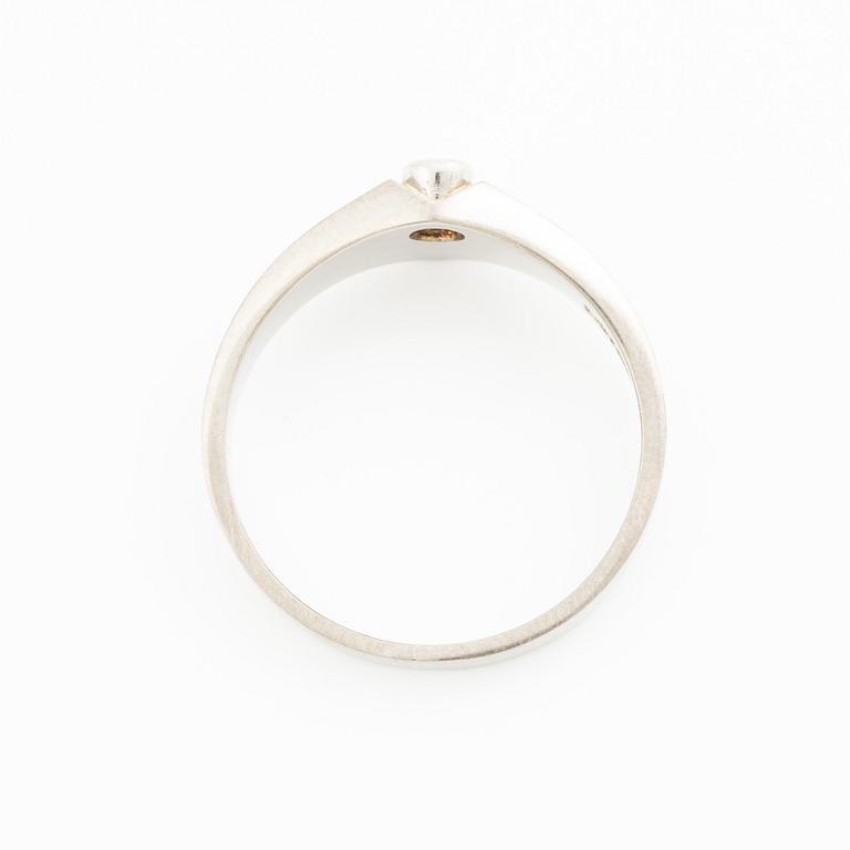 Lapponia, ring 18K white gold set with a round brilliant-cut diamond, Finland 1977.