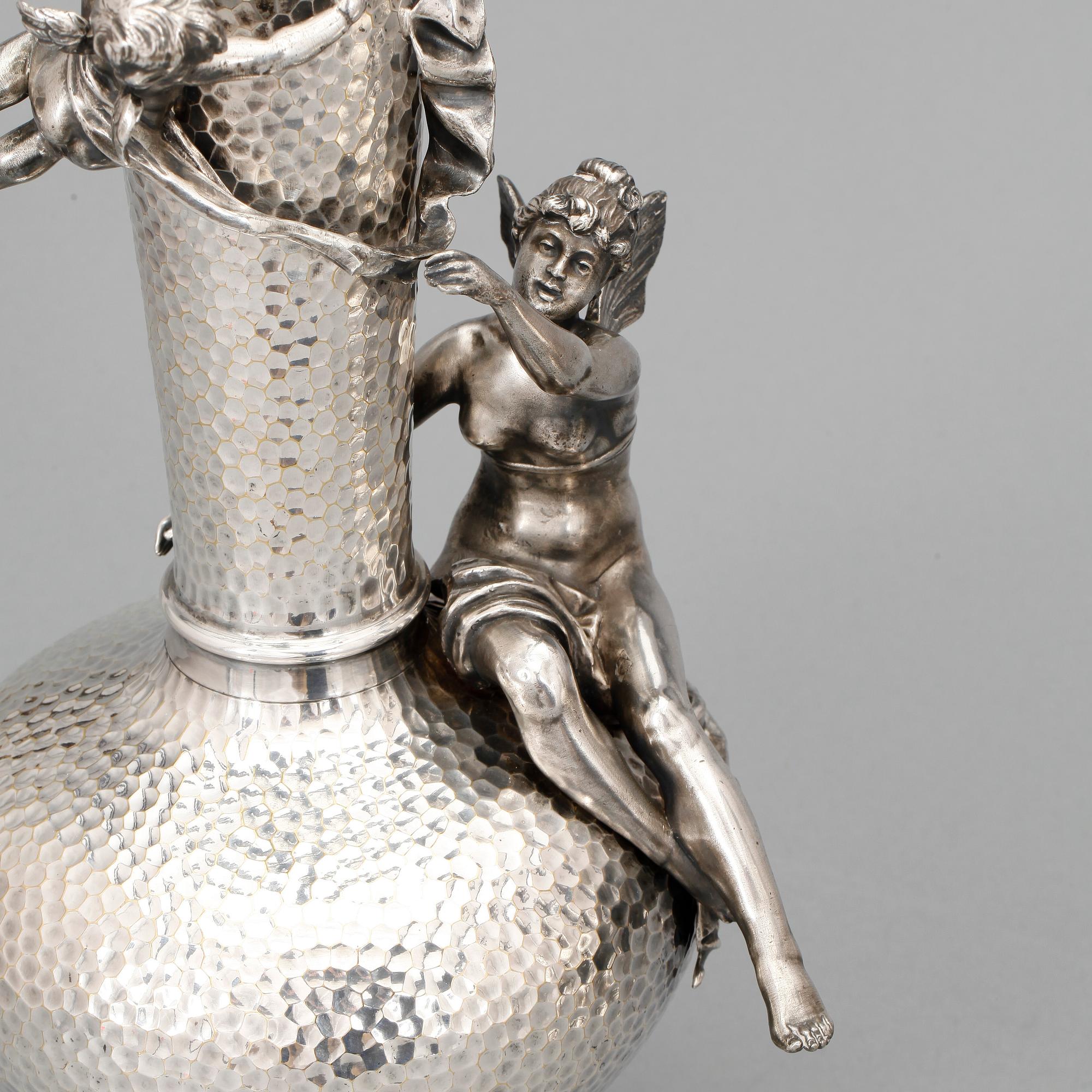 VASER, ett par, försilvrad metall, WMF, Tyskland, Jugend 1900-talets början.
