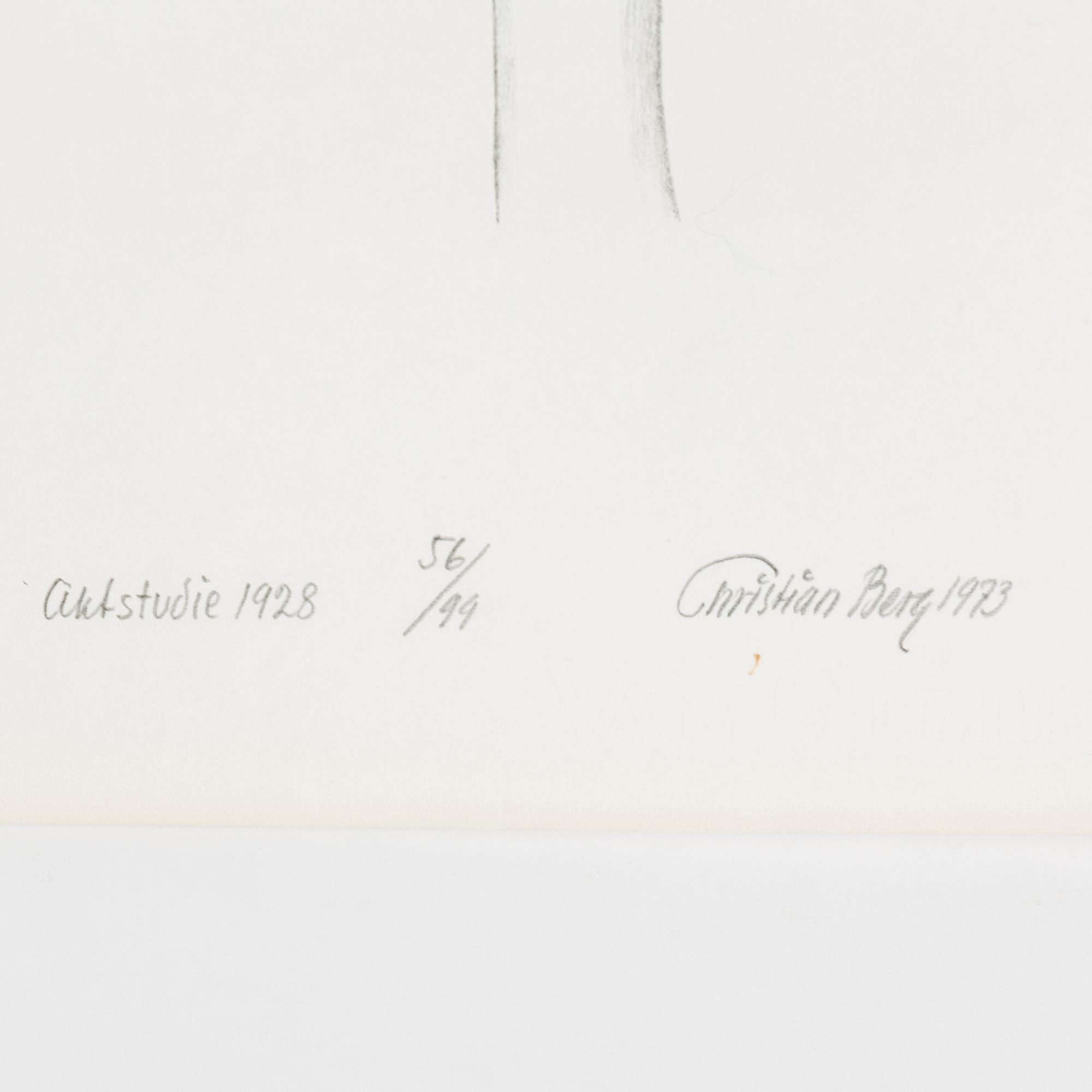 CHRISTIAN BERG, folder with five lithographs, no 56, signed 1973.