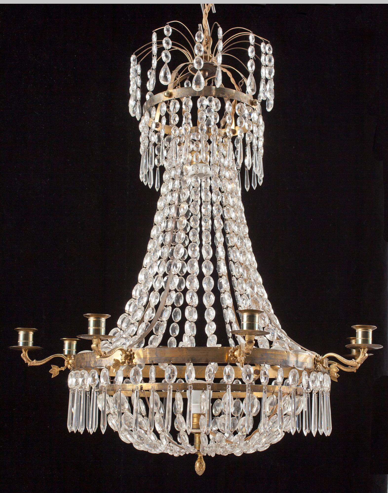 LJUSKRONA, för 8 ljus. Karl-Johan-stil, 1900-talets början.