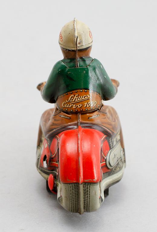 MOTORCYKEL, plåt, Curvo 1000, Schuco, 1940/50-tal.