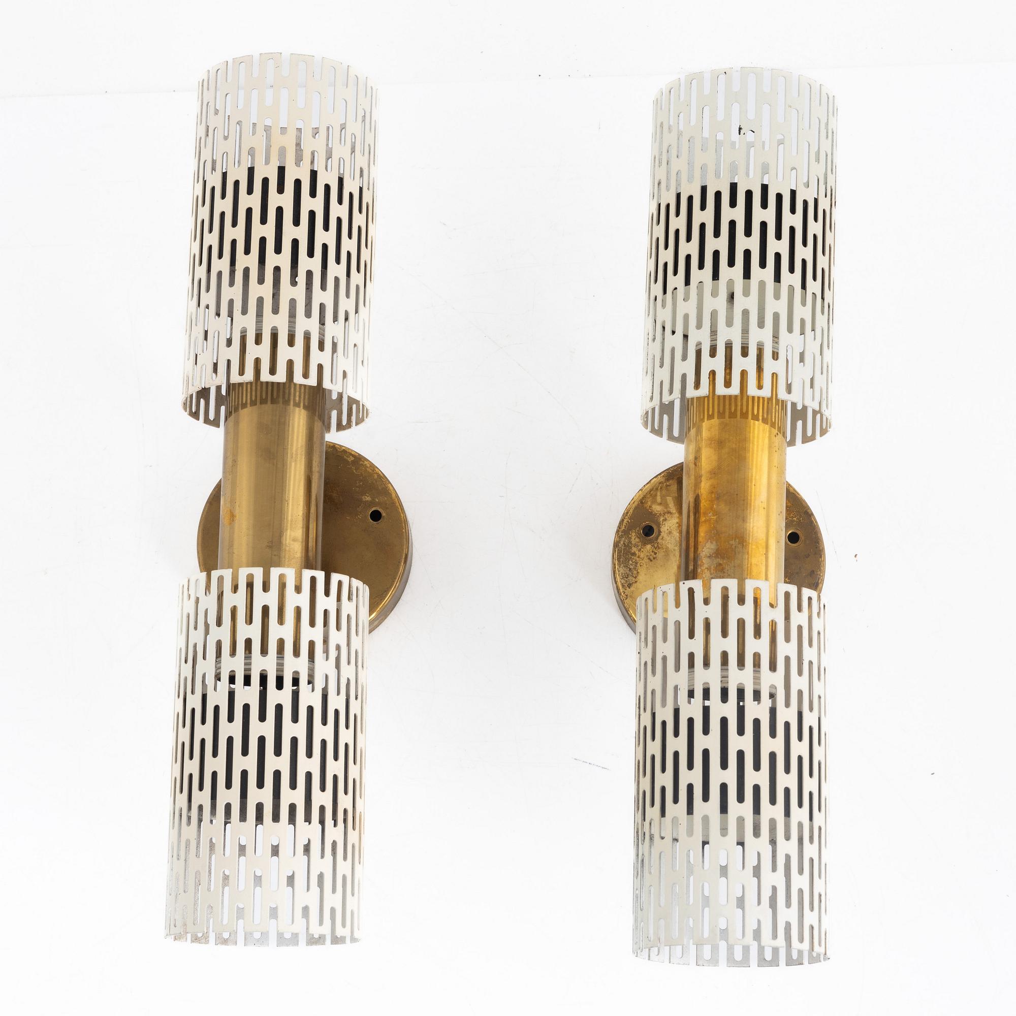 Harald Notini, wall lamps, a pair, model "11262", Böhlmarks, 1940s/1950s.