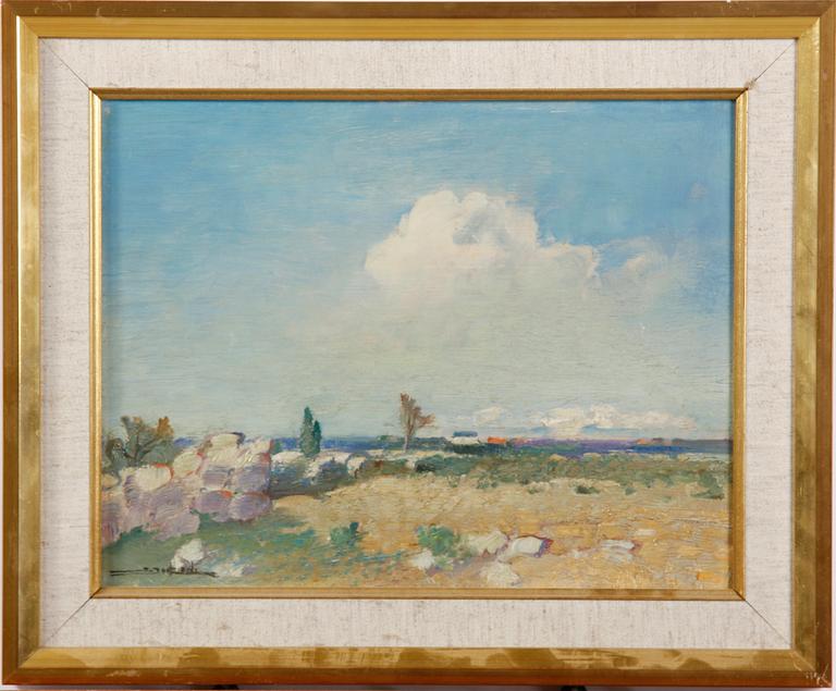 OKÄNDA KONSTNÄRER, 2 st. Olja på pannå, varav en sign.