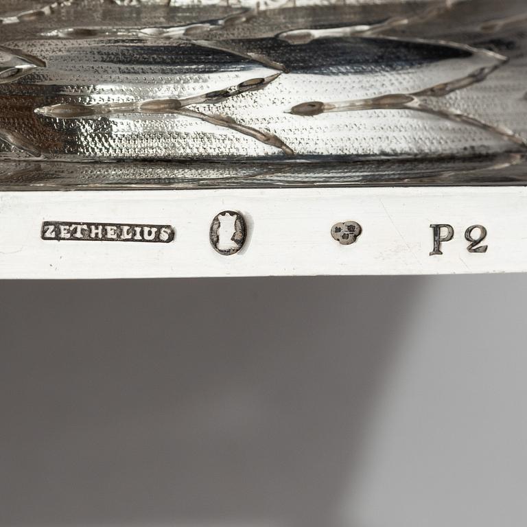 A pair of Swedish 18th century silver candelsticks, marks of Pehr Zethelius, Stockholm 1797.