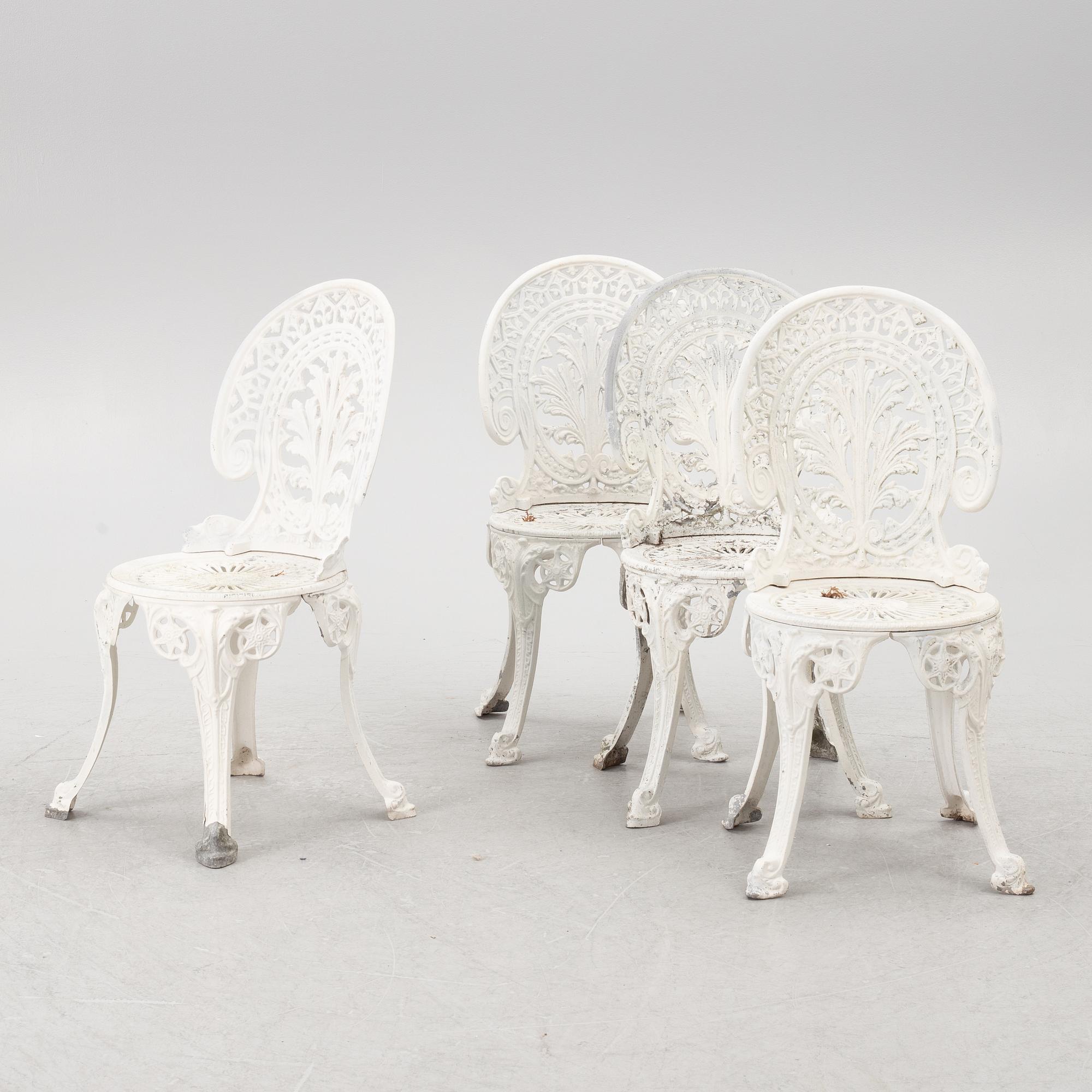 Garden chairs, 4 pcs, second half of the 20th century.