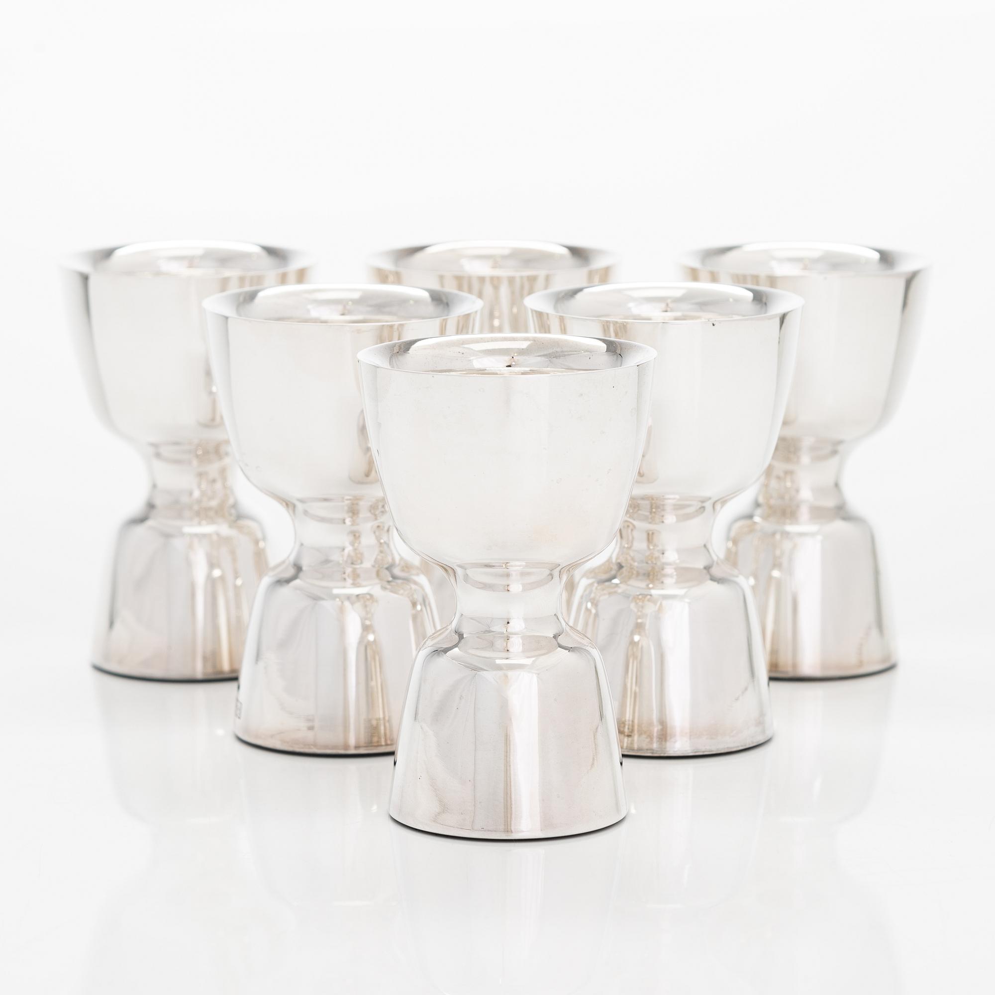 Pekka Piekäinen, a set of six beaker in wooden box, J.A. Tarkiainen, Helsinki 1979.